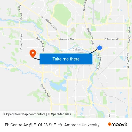 Eb Centre Av @  E. Of 23 St E to Ambrose University map