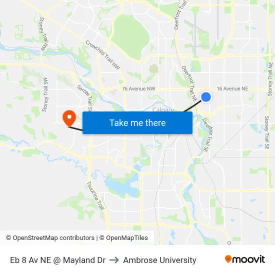 Eb 8 Av NE @ Mayland Dr to Ambrose University map