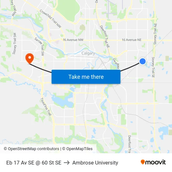 Eb 17 Av SE @ 60 St SE to Ambrose University map