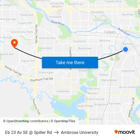 Eb 23 Av SE @ Spiller Rd to Ambrose University map