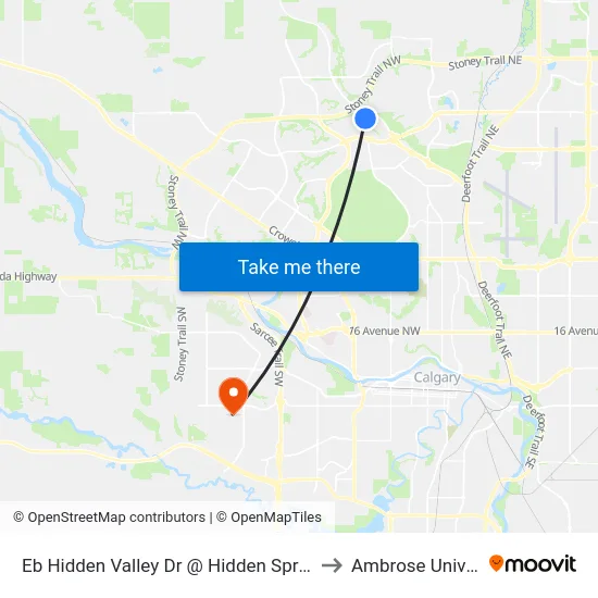 Eb Hidden Valley Dr @ Hidden Spring Gr NW to Ambrose University map