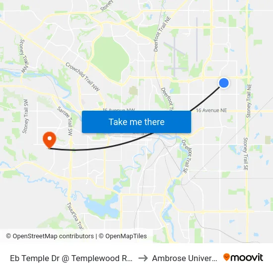 Eb Temple Dr @ Templewood Rd NE to Ambrose University map