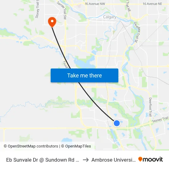 Eb Sunvale Dr @ Sundown Rd SE to Ambrose University map