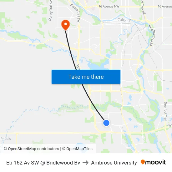 Eb 162 Av SW @ Bridlewood Bv to Ambrose University map