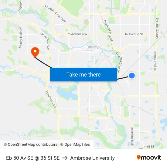 Eb 50 Av SE @ 36 St SE to Ambrose University map
