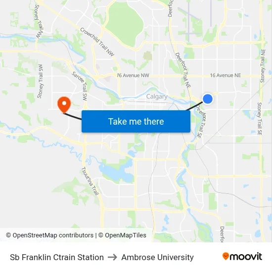 Sb Franklin Ctrain Station to Ambrose University map