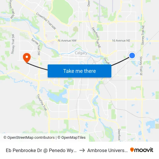 Eb Penbrooke Dr @ Penedo Wy SE to Ambrose University map