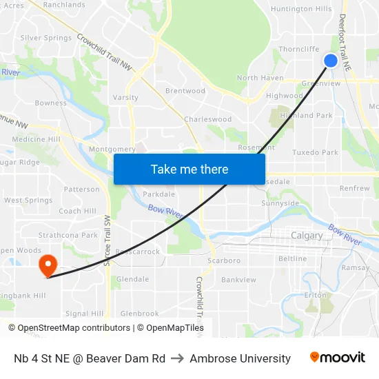 Nb 4 St NE @ Beaver Dam Rd to Ambrose University map
