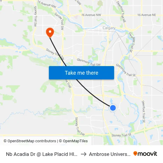 Nb Acadia Dr @ Lake Placid Hl SE to Ambrose University map