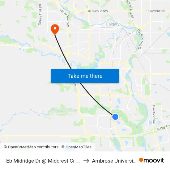 Eb Midridge Dr @ Midcrest Cr SE to Ambrose University map