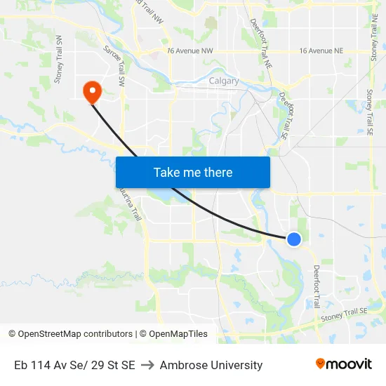 Eb 114 Av Se/ 29 St SE to Ambrose University map