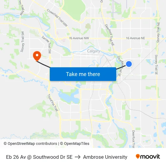 Eb 26 Av @ Southwood Dr SE to Ambrose University map