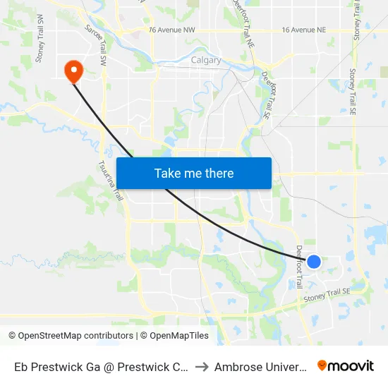 Eb Prestwick Ga @ Prestwick Ci SE to Ambrose University map