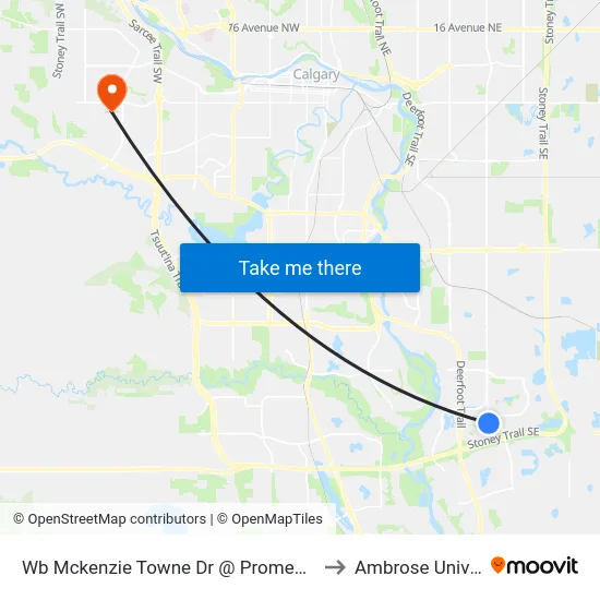 Wb Mckenzie Towne Dr @ Promenade Wy SE to Ambrose University map