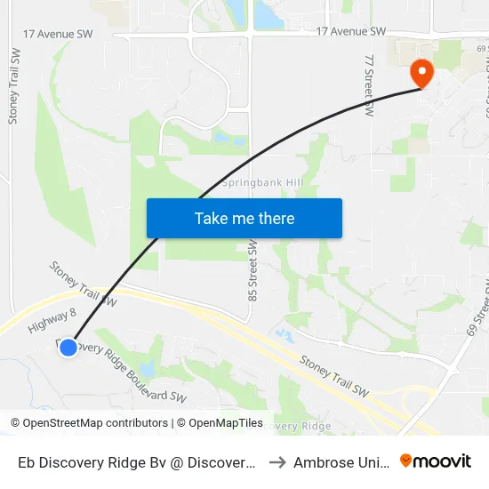 Eb Discovery Ridge Bv @ Discovery Ridge Ci SW to Ambrose University map
