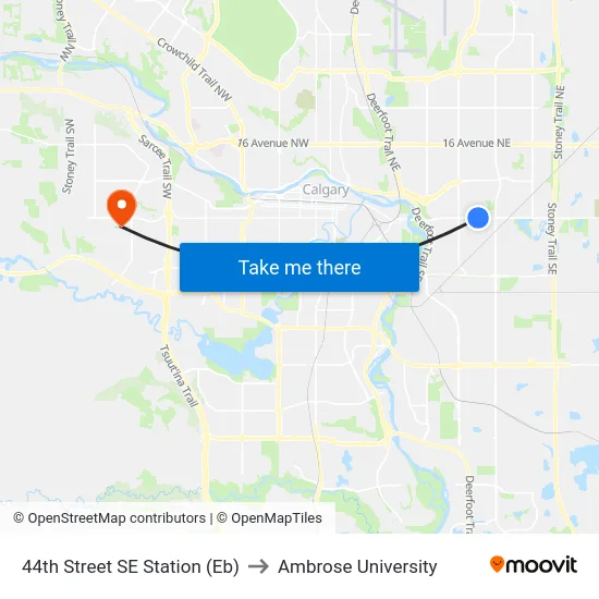 44th Street SE Station (Eb) to Ambrose University map