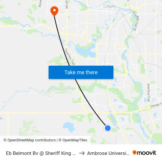 Eb Belmont Bv @ Sheriff King St to Ambrose University map