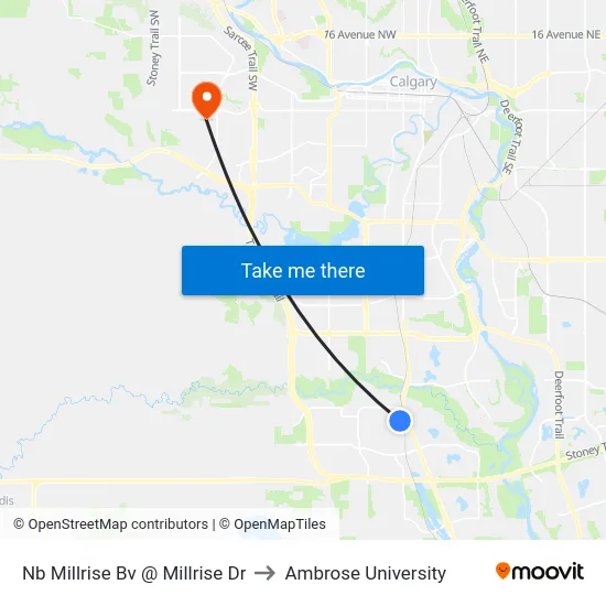 Nb Millrise Bv @  Millrise Dr to Ambrose University map