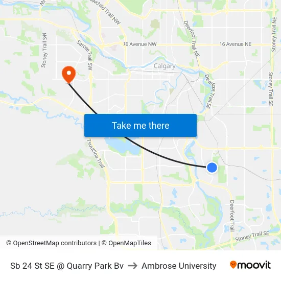 Sb 24 St SE @ Quarry Park Bv to Ambrose University map