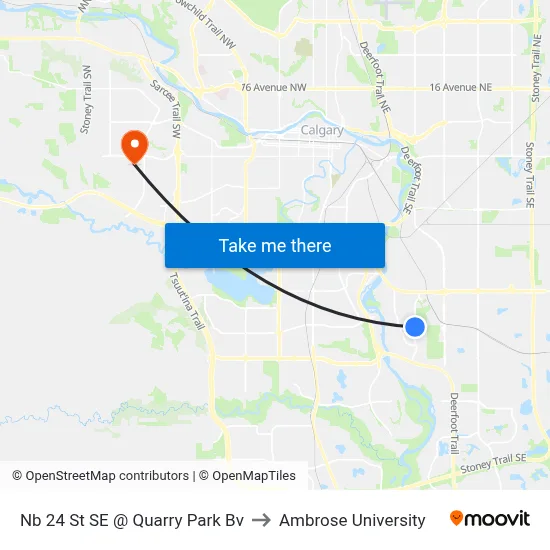 Nb 24 St SE @ Quarry Park Bv to Ambrose University map