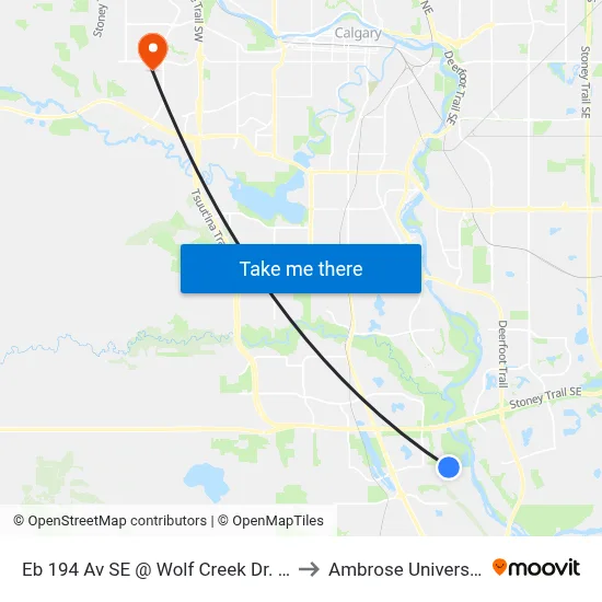 Eb 194 Av SE @ Wolf Creek Dr. SE to Ambrose University map
