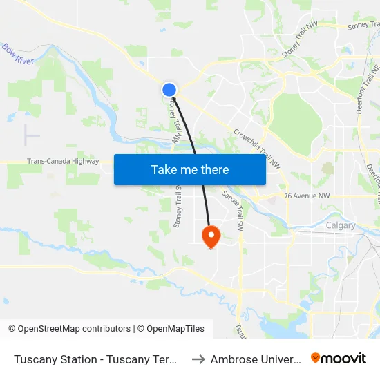 Tuscany Station - Tuscany Terminal to Ambrose University map