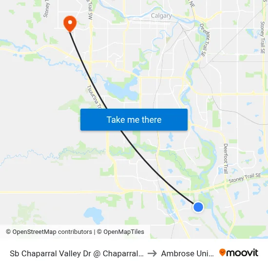 Sb Chaparral Valley Dr @ Chaparral Valley Gd SE to Ambrose University map