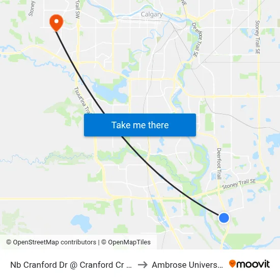 Nb Cranford Dr @ Cranford Cr SE to Ambrose University map