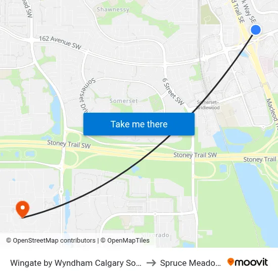Wingate By Wyndham to Spruce Meadows map