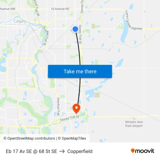 Eb 17 Av SE @ 68 St SE to Copperfield map