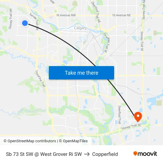 Sb 73 St SW @ West Grover Ri SW to Copperfield map
