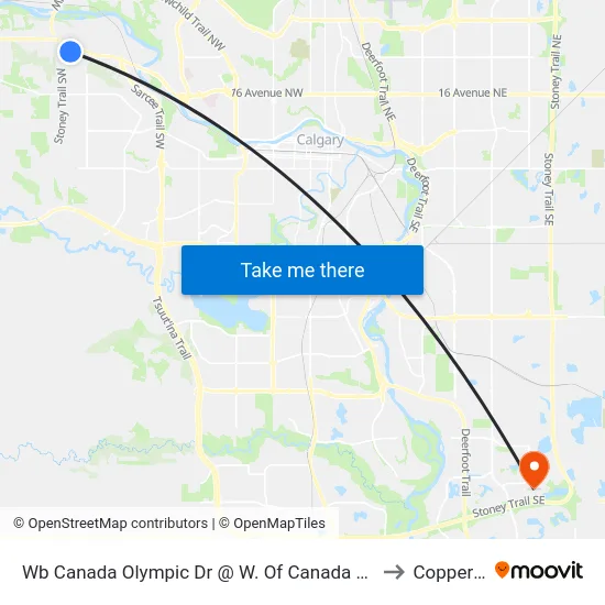 Wb Canada Olympic Dr @ W. Of Canada Olympic Rd SW to Copperfield map