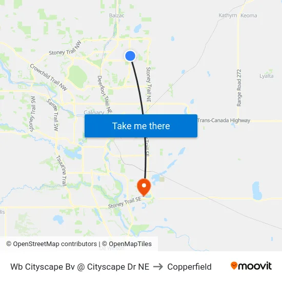 Wb Cityscape Bv @ Cityscape Dr NE to Copperfield map