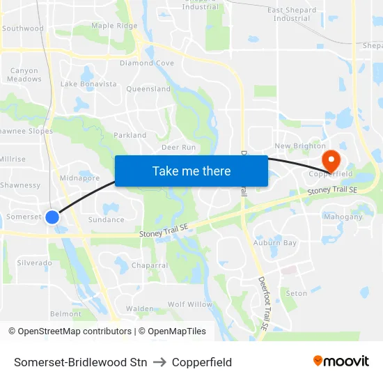 Somerset-Bridlewood Stn to Copperfield map