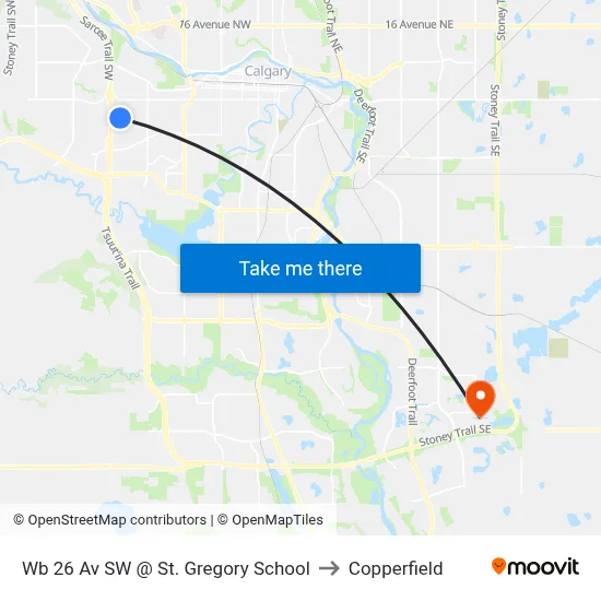 Wb 26 Av SW @ St. Gregory School to Copperfield map