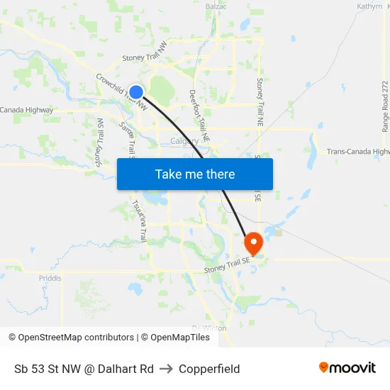 Sb 53 St NW @ Dalhart Rd to Copperfield map