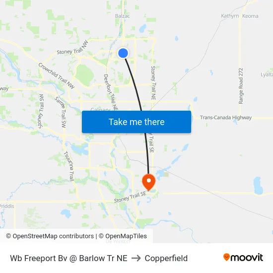 Wb Freeport Bv @ Barlow Tr NE to Copperfield map