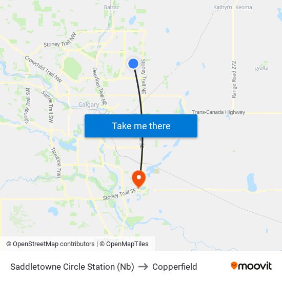 Saddletowne Circle Station (Nb) to Copperfield map