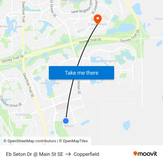 Eb Seton Dr @ Main St SE to Copperfield map