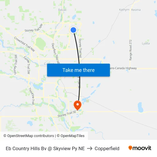 Eb Country Hills Bv @ Skyview Py NE to Copperfield map