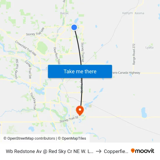 Wb Redstone Av @ Red Sky Cr NE W. Leg to Copperfield map