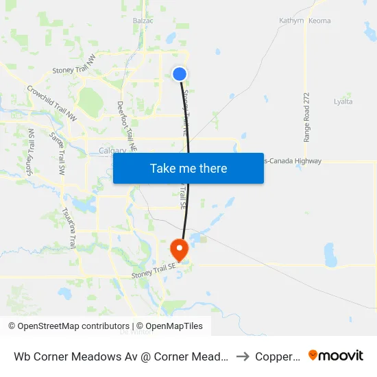 Wb Corner Meadows Av @ Corner Meadows Link NE to Copperfield map