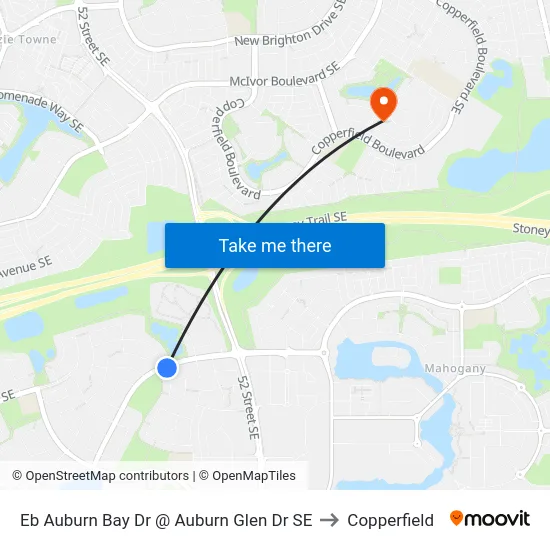 Eb Auburn Bay Dr @ Auburn Glen Dr SE to Copperfield map