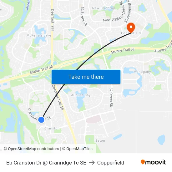 Eb Cranston Dr @ Cranridge Tc SE to Copperfield map