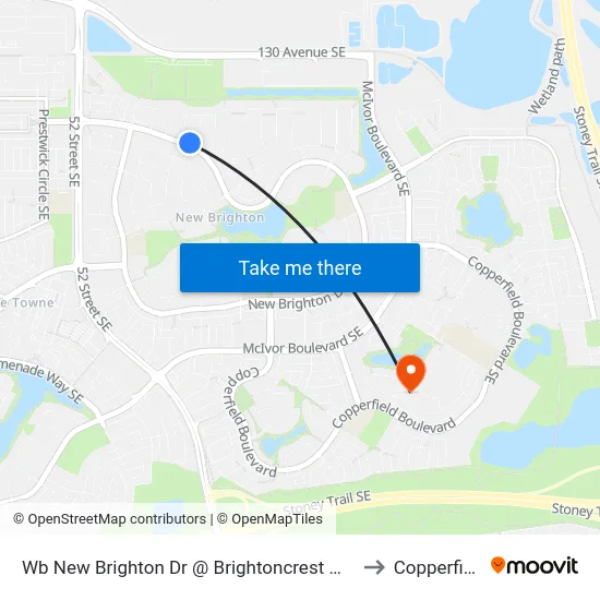 Wb New Brighton Dr @ Brightoncrest Mr SE to Copperfield map