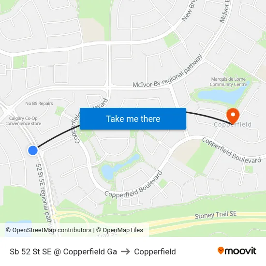 Sb 52 St SE @ Copperfield Ga to Copperfield map