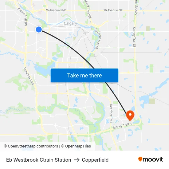 Eb Westbrook Ctrain Station to Copperfield map