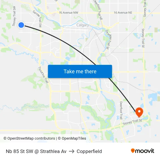 Nb 85 St SW @ Strathlea Av to Copperfield map