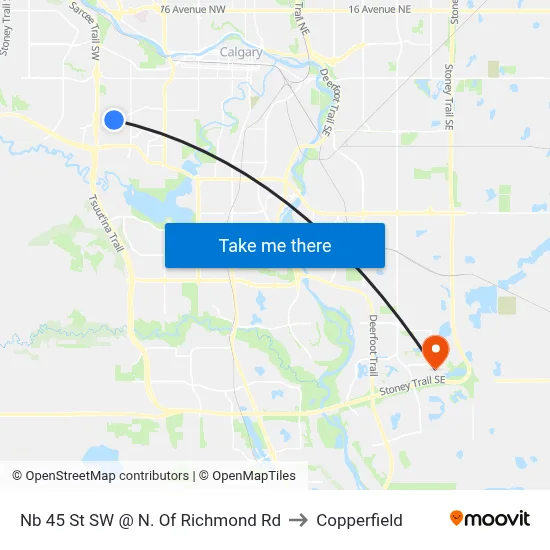 Nb 45 St SW @ N. Of Richmond Rd to Copperfield map