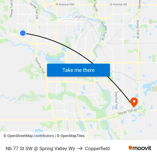 Nb 77 St SW @ Spring Valley Wy to Copperfield map